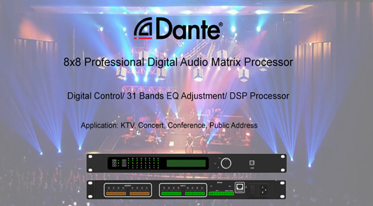 หน่วยประมวลผลเมทริกซ์เสียงสำหรับ Dante Protocol-DP8004