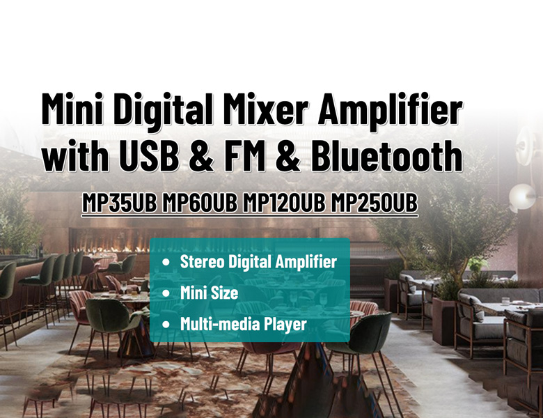 เครื่องขยายเสียงมินิดิจิตอลพร้อม USB & FM & Bluetooth MP35UB/MP60UB/MP120UB/MP250UB